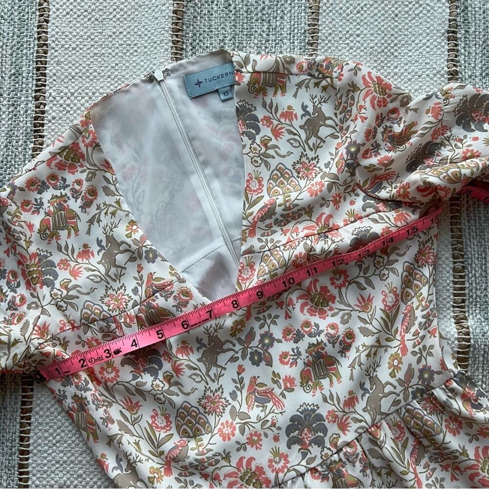 Tuckernuck The Ginger Floral Short Flutter Sleeves Maxi Dress Women’s Size XS - Picture 7 of 9